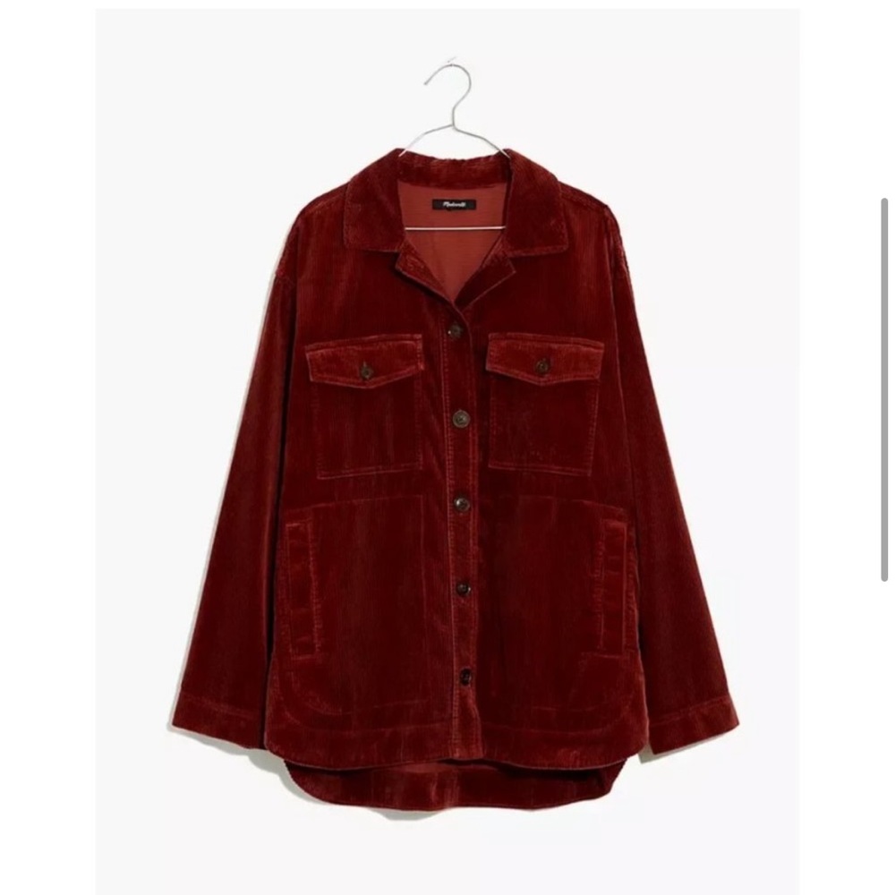 Madewell red Corduroy Button Down Jacket